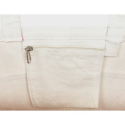 12 Oz. Cotton Canvas Tote Bag Royal Blue Trim - Eco Friendly Book Tote