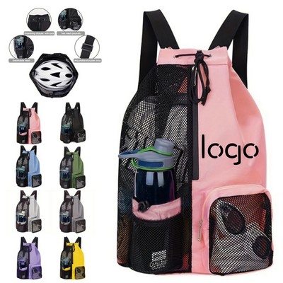 Multifunctional Mesh Drawstring Swimming & Fitness Backpack